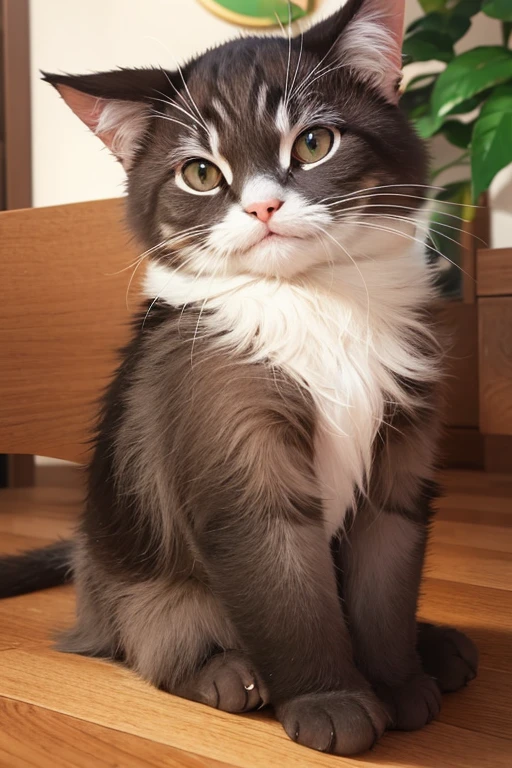crie uma imagem para walppaper para smartphone de gatinho fofinho em 4k