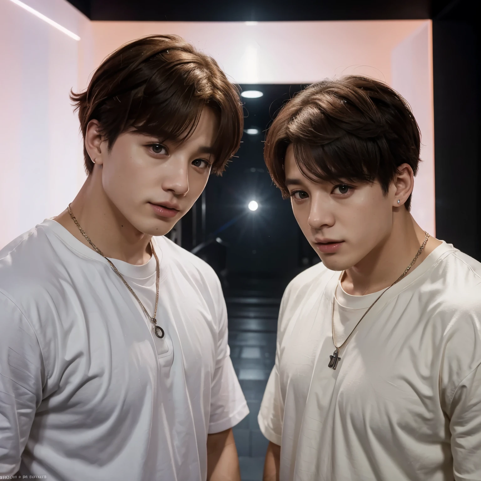 Alto detalhe, super detalhe, super high resolution, jikook ( hein Jungkook e Park Jimin), an omega and an alpha, a portal behind the jikook.