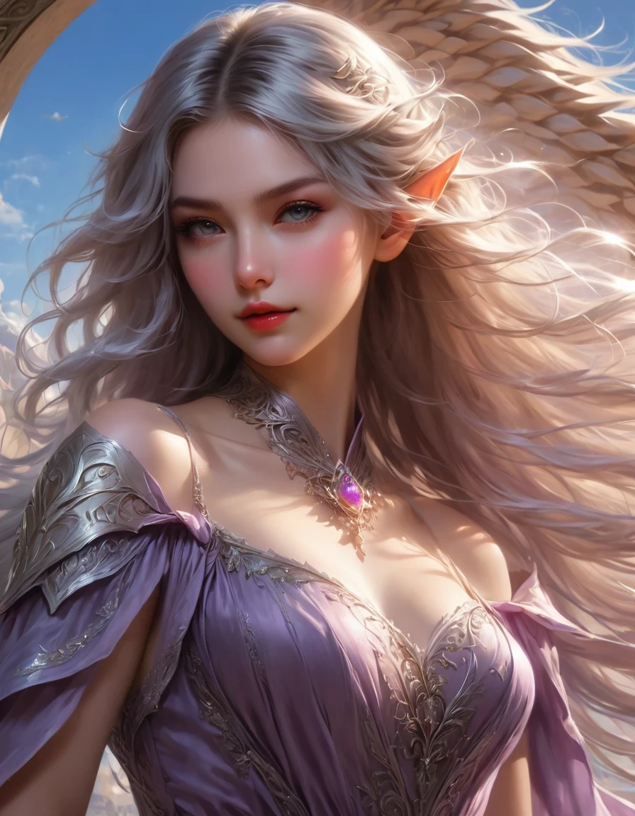 (Extremely detailed CG unified 8k wallpaper, masterpiece, best quality, Super detailed), (best lighting, best shadow, extremely delicate and beautiful), a cool one, Dynamic, and original young girl characters. (Dynamic pose) and silver (Elf hair cut: 1.3) Reflects light beautifully.