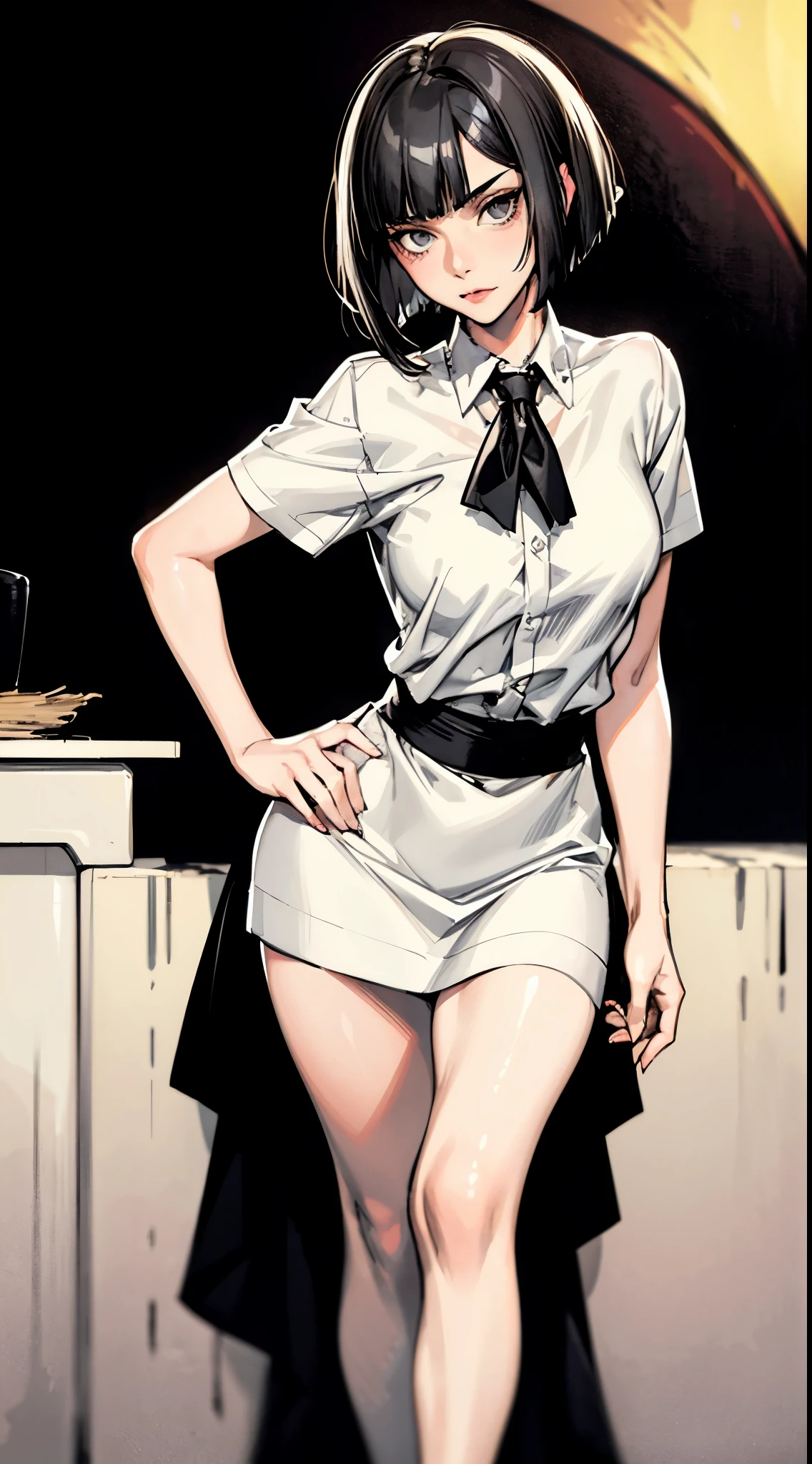 (masterpiece、Highest quality)、Highest quality, Ultra-high resolution, (((masterpiece))), alone, Sweat、Big eyes, Composition from the front、short hair、both ears、Embarrassed face、Blonde Hair、School classroom、Sailor suit、Upper body 、Breassed、Nipples、Larga、belly button、Upper body c-up、Sit with your legs apart、panties、Pussy Line、Browsing C
