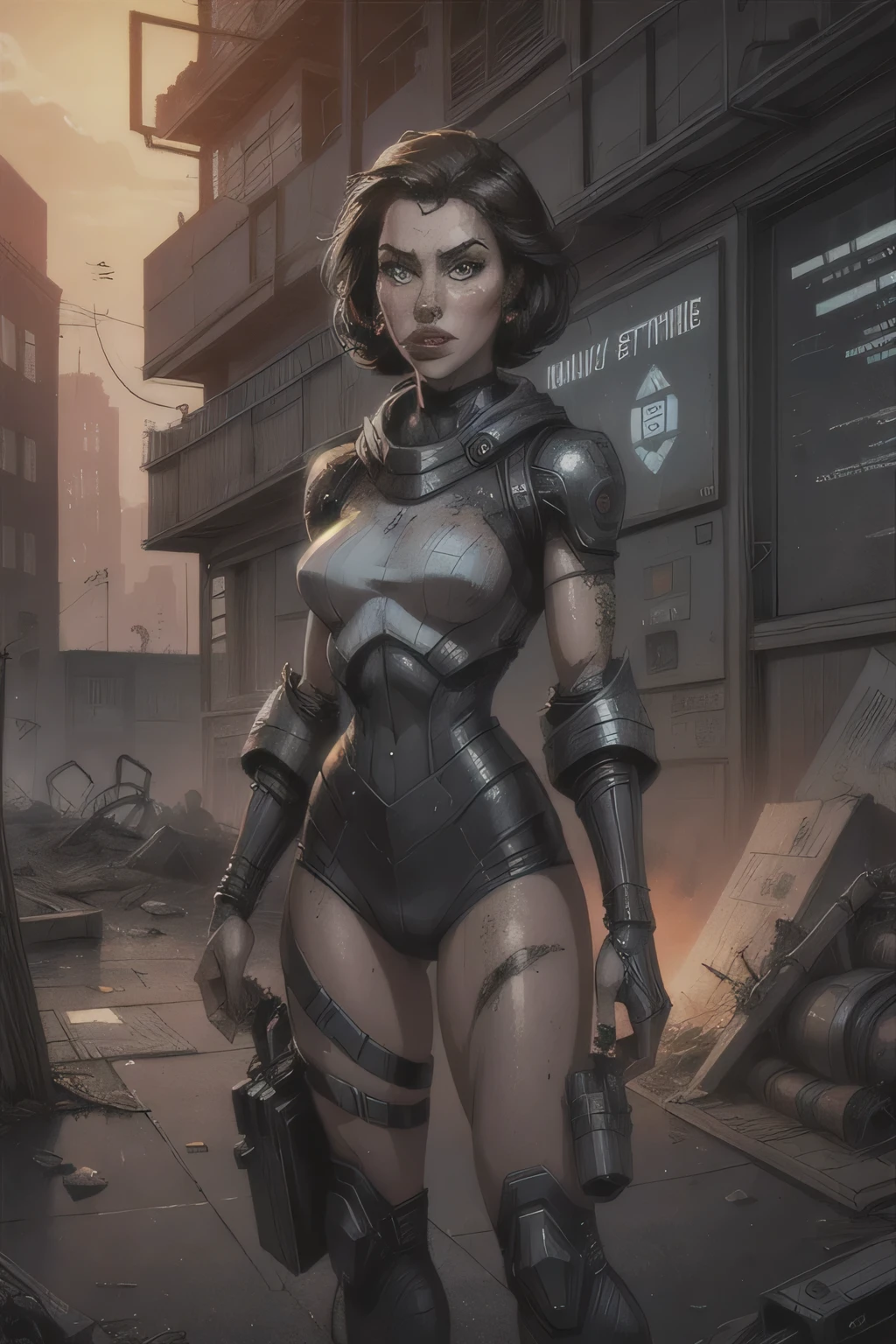 Fallout 4 Nora in a Vault Suit made_of_circuits,  <lora:circuit_wedding_dress-10:0.7>,