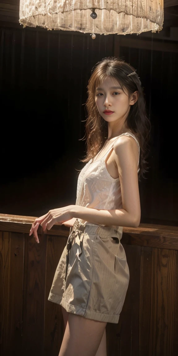 A beautiful woman,woman stands outside, sparkling skin, Ultimate luxury, Reflecting the rain, (standing outside in open next to street light)), the most beautiful woman on earth, (Her hair is long, She shines with natural radiance, radiant skin) , Stylish hairstyle, (Complex slings、miniskirt、pattern、hollow、lace、colorful), An amazing woman, Perfect body,Medium breasts,thin waist,long legs,Her skin was wet, (Super fine节的夏装, fabric, (backlight)), (highest quality fabric texture), membranous, (surreal , Rainy days, atmosphere ,Soft accent light, Gorgeous Rembrandt style lighting, (Rembrandt Patch)), (highest quality wet fabric texture), matte dress fabrics, Her wet hair, surreal, Decorated with long eyelashes, The color of fireflies, A world of passion. meticulous,(fine grained), (最高細節肌膚紋理桃絨毛耳垂lifelike, water droplets) ○○ res – 超high resolution , The texture is very high (Water highlight resolution), lifelike的 hands and fingers – (lifelike美丽 4k) , 8K,Extreme details, close, She looks at the camera, tease, Her perfectly sculpted lips, lifelike, Highly realistic and natural lips. she is a, Vermeer, a work of art, Tempting. pamper.Solo woman, (highest quality fabric texture), Light-colored hair, every detail,Exquisite facial features, Masterpiece – Masterpiece ○○ Quality – (best quality) ,Leica film, High quality ○○ detailed – ○○ super detailed(Super fine ), lifelike的, Very detailed(Very detailed) , meticulous, (最高细节water dropletslifelike)○○ 解析度 – ○○ 解析度超high resolution(high resolution)