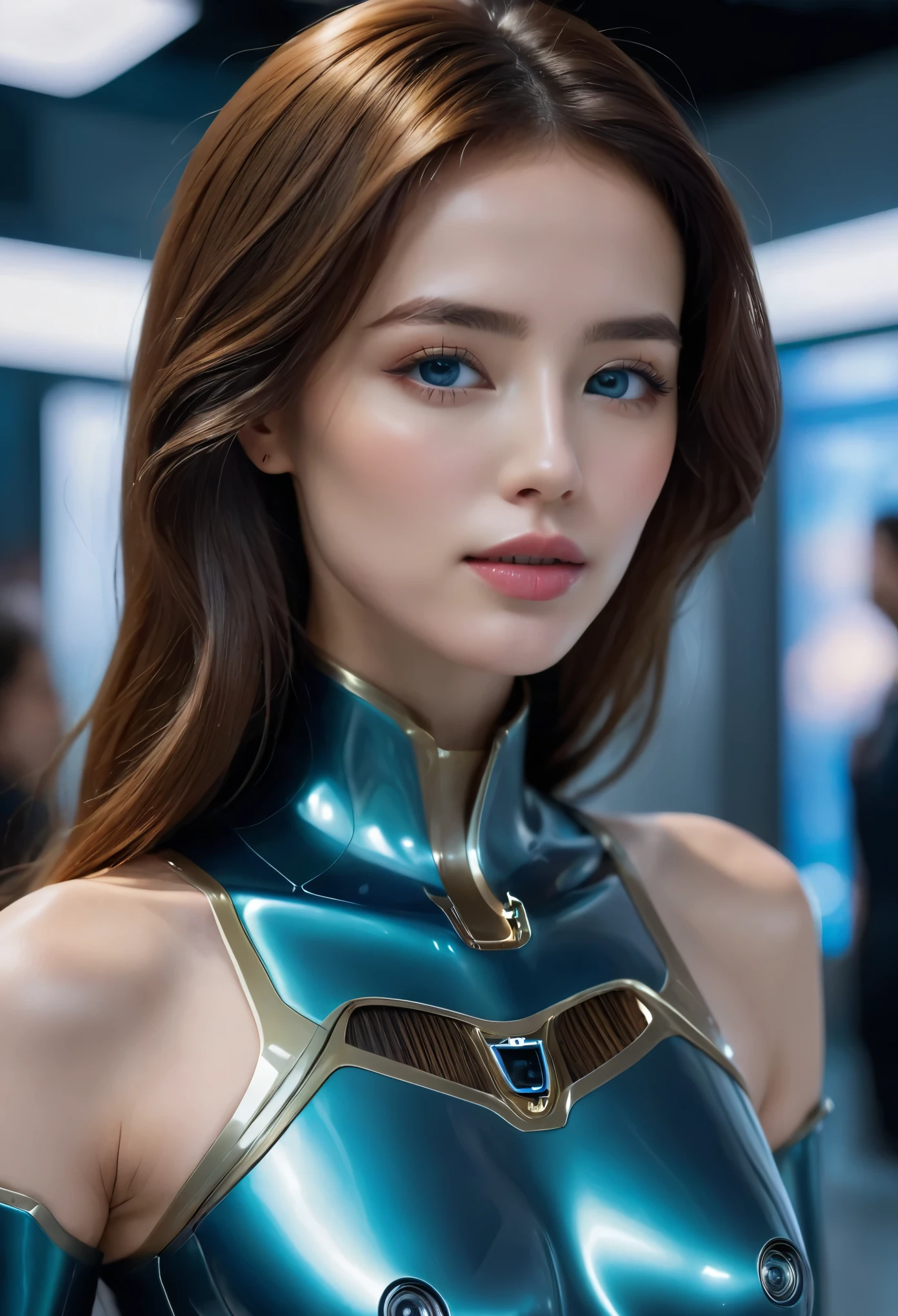 (best quality,4k,8k,highres,masterpiece:1.2),ultra-detailed,(realistic,photorealistic,photo-realistic:1.37),(bestselling female sex android:1.2),(gorgeous, perfect irises, perfect lips, perfect teeth),(flawless skin, soft front lighting, glow, HDR),(soothing colors)An exhibition showcasing AI-equipped autonomous female androids exhibiting various sex positions, adorned with a beautiful face and seductive gestures. The androids' eyes, lips, and faces are exquisitely detailed, creating a mesmerizingly realistic appearance. The exhibition is a masterpiece of modern art, combining the mediums of sculpture and technology to blur the boundaries between human and machine. The androids' bodies are crafted with ultra-realistic materials, utilizing physically-based rendering techniques to achieve a photorealistic effect. The lighting is carefully designed to accentuate the androids' features, with studio lighting creating a captivating atmosphere. The colors exhibit a vivid and alluring palette, enhancing the seductive nature of the exhibition. The exhibition boasts high-resolution visuals, such as 4k and 8k displays, allowing visitors to immerse themselves in the intricate details of the androids' bodies and expressions. The scene is further enhanced by elements such as bokeh, creating a dreamy and ethereal ambiance. The exhibition combines elements of photography and concept art, resulting in an innovative and provocative art form. (NSFW:1.5), Her chest, stomach, and genitals are covered with artificial skin. Sex androids have beautiful, sexually attractive faces that are so detailed that they are indistinguishable from real humans (There are swede girl, Russian girl, Saudi girl, and Japanese girl types:1.8). Their eyes are blue.