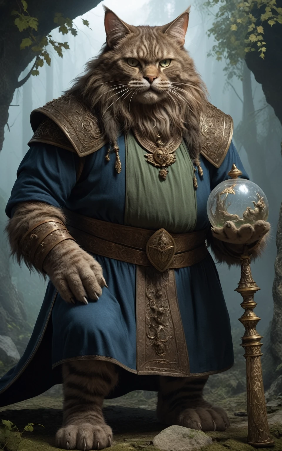 Art of Cot Bayun is a character from Russian fairy tales, a huge ogre cat with a magisch voice.
ðŸ ˆâ€ â¬› He speaks and lulls the approaching travelers and those among them with his stories, die nicht genug Kraft haben, seiner Magie zu widerstehen und die sich nicht auf den Kampf mit ihm vorbereitet haben., the magic cat kills mercilessly. Aber wer die Katze bekommt, will find salvation from all diseases and suffering - Bayun&#39;s stories are healing. . Herrlich, himmlisch, Ethereal, malerisch, Epos, Majestic, magisch, Fantasy-Kunst, Deckblattkunst, dreamy