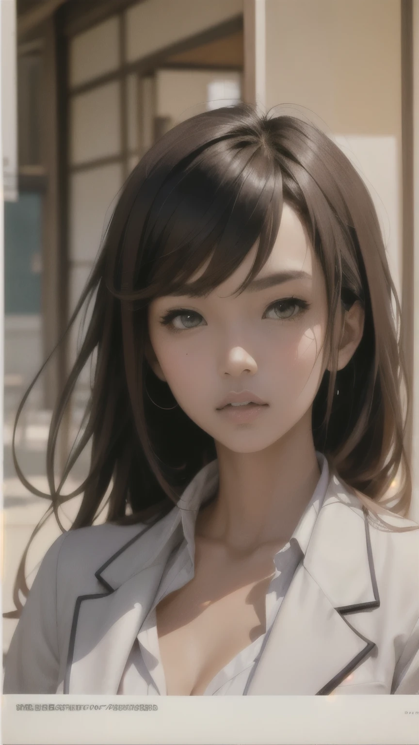 kurisu makise steins gate anime, atmospheric, elegant portrait, super highly detailed, professional digital painting, artstation, concept art, 8k, art by wlop, artgerm and alphonse mucha and eiichiro oda shinkai makoto vibrant Studio ghibli kyoto animation hideaki anno Sakimichan Stanley Artgerm Lau Rossdraws James Jean Marc Simonetti, fashion,(business suit),
