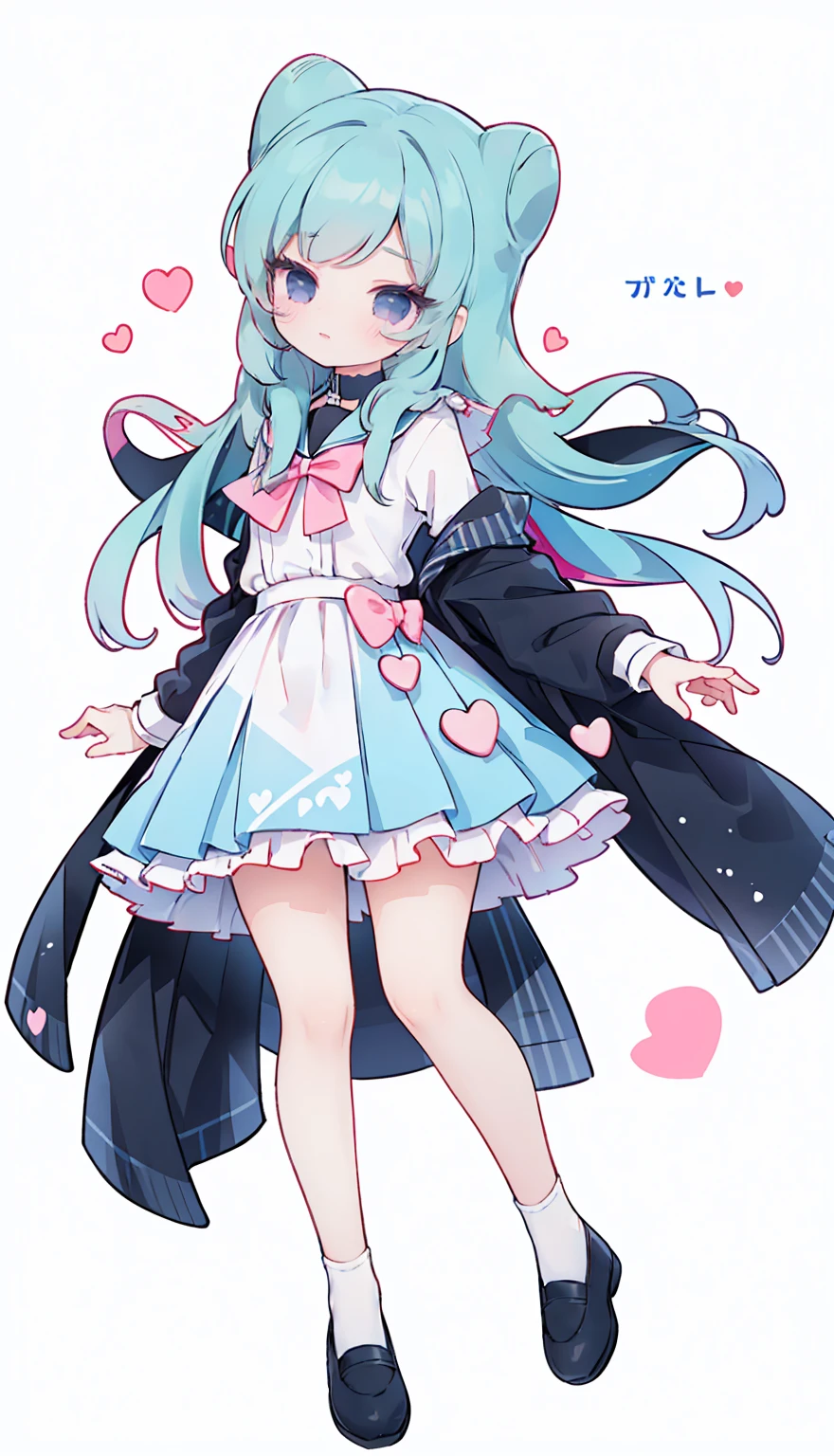 masterpiece, best quality, high resolution, aabeta, double, white simple background, standing, slim waist, cute, sailor uniform, (PastelColors: 1.3)