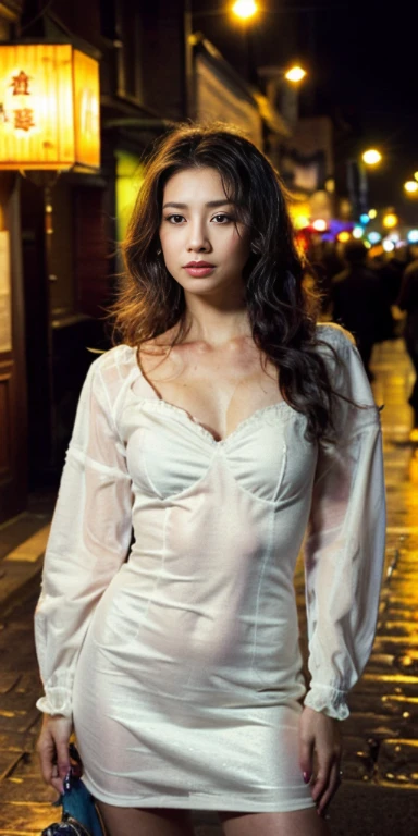 A beautiful woman,woman stands outside in the rain, sparkling skin, Ultimate luxury, Reflecting the rain, (She was drenched by the heavy rain, standing outside in open next to street light)), the most beautiful woman on earth, (Her hair is (dripping wet:1.2), She shines with natural radiance, radiant skin) , wet long hair, (Her summer dress was soaked), An amazing woman, Perfect body,Medium breasts,thin waist,long legs,Her skin was wet, (Super fine节湿裙, fabric, (Raindrops visible in the air, backlight)), (highest quality fabric texture), Wet clothes with highlights, membranous, Raindrops in the air, Splash behind, puddle(surreal , Rainy days, atmosphere ,Soft accent light, Gorgeous Rembrandt style lighting, (Rembrandt Patch)), (highest quality wet fabric texture), matte dress fabrics, Her wet hair, surreal, Decorated with long eyelashes, The color of fireflies, A world of passion. meticulous,(fine grained), (最高細節肌膚紋理桃絨毛耳垂lifelike, water droplets) ○○ res – 超high resolution , The texture is very high (Water highlight resolution), lifelike的 hands and fingers – (lifelike美丽 4k) , 8K,Extreme details, close, She looks at the camera, tease, Her perfectly sculpted lips, lifelike, Highly realistic and natural lips. she is a, Vermeer, a work of art, Tempting. pamper.Solo woman, (highest quality fabric texture), Light-colored hair, every detail,Exquisite facial features, Masterpiece – Masterpiece ○○ Quality – (best quality) ,Leica film, High quality ○○ detailed – ○○ super detailed(Super fine ), lifelike的, Very detailed(Very detailed) , meticulous, (最高细节water dropletslifelike)○○ 解析度 – ○○ 解析度超high resolution(high resolution)