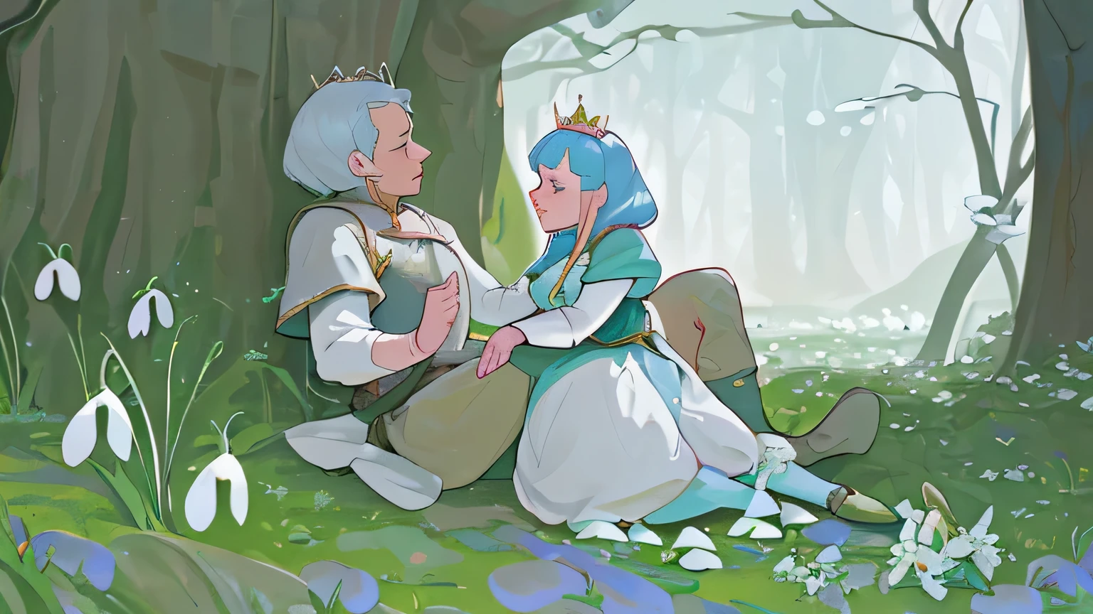 Snowdrop and the prince lived happily ever after, sometimes visiting the kind dwarfs who had helped her in her time of need.