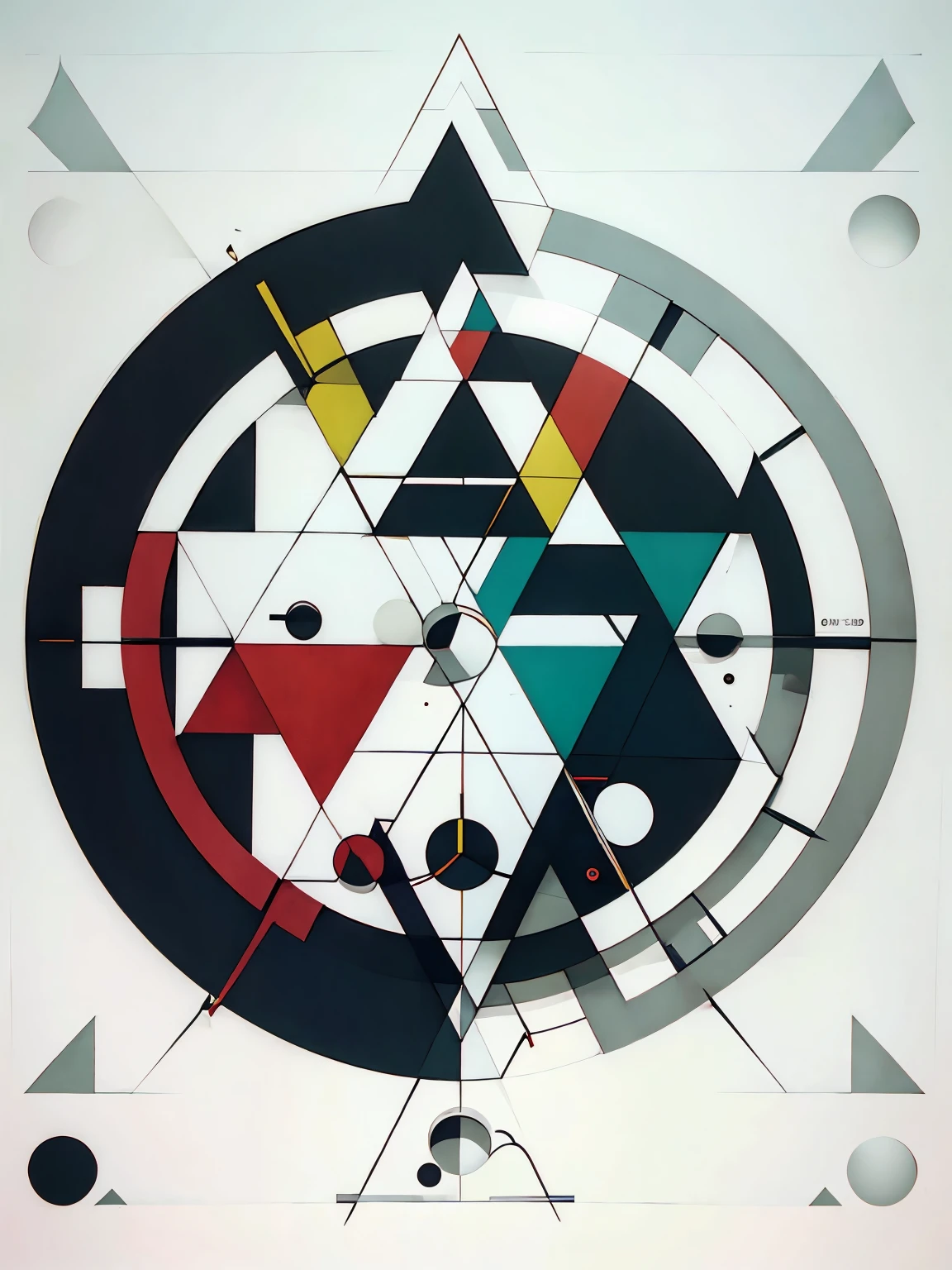 bauhaus, geometry, design, colorful, poster, no frame