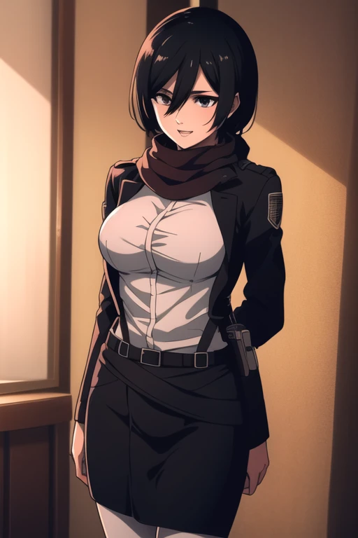 fondo blanco sencillo,
Camisa blanca,uniforme militar paradis,belt, belt buckle,
Red scarf around your neck,
ojos negros, black cabello, Corto_cabello,pelo entre los ojos, 
1 chica, 20 years,hembra joven,Hermoso Finger,Hermoso long legs,Hermoso body,Hermoso Nose,Hermoso character design, Ojos perfectos, perfect rostro,ojos expresivos,Balance perfecto,
mirando al espectador,(Focus on her rostro),boca cerrada, (inocente_grande_eyes:1.0),luz_sonrisa,
arte oficial,Fondo de pantalla CG unity 8k extremadamente detallado, perfect lighting,vistoso, brillante_frente_rostro_luzing,piel brillante, 
(obra maestra:1.0),(mejor_calidad:1.0), ultra high resolution,4k,ultra detallado,
Photography, 8K, HDR, high resolution, absurdos:1.2, retrato kodak 400, film grain, fondo borroso, bokeh:1.2, destello de lente, (vibrante_color:1.2),professional photography, 
(Hermoso,grande_senos:1.4), (Hermoso_rostro:1.5),(angosto_cintura), sin bragas, sin sosten, imagen hot, imagen +18 , imagen de Mikasa desnuda.