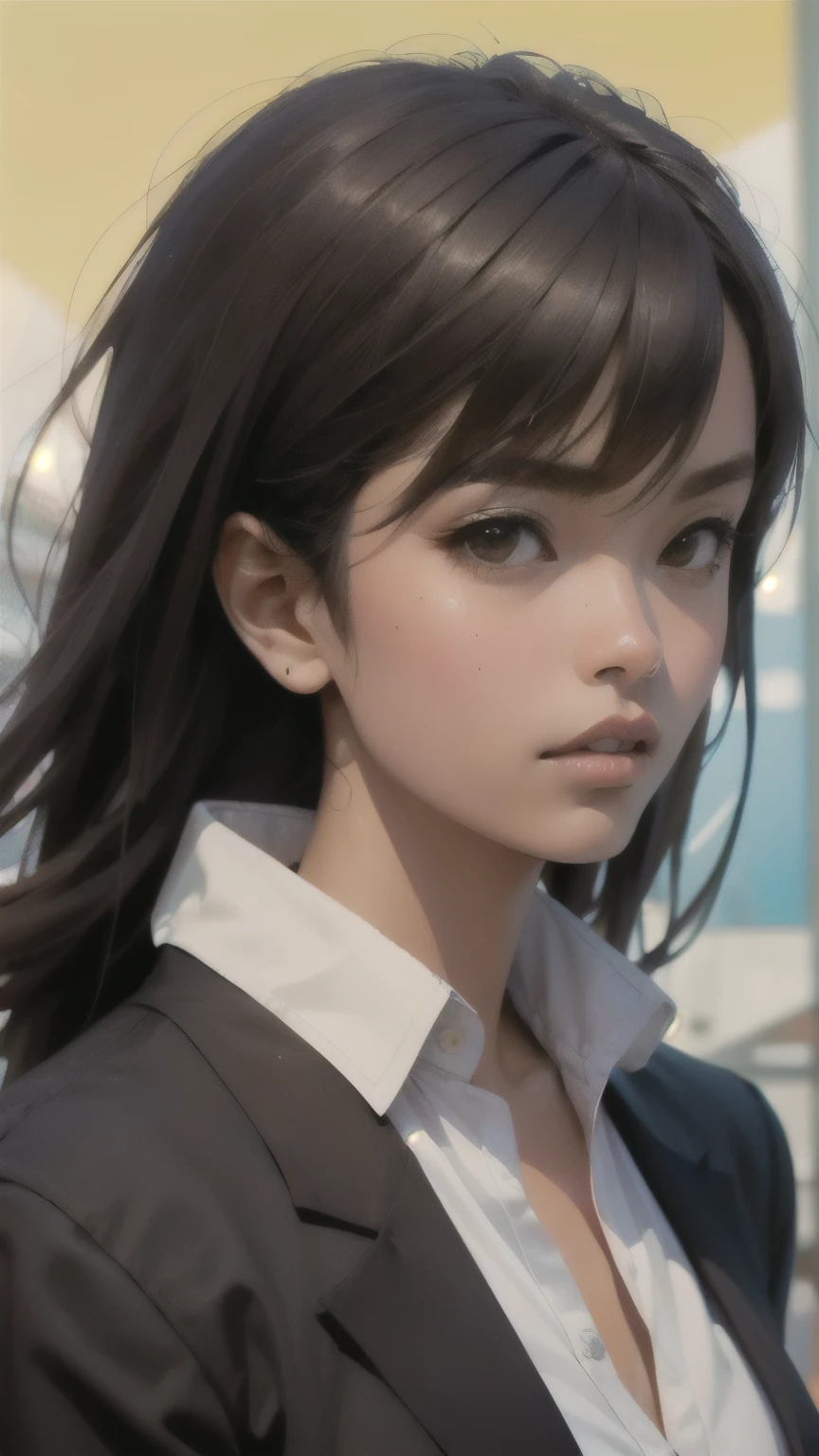 kurisu makise steins gate anime, atmospheric, elegant portrait, super highly detailed, professional digital painting, artstation, concept art, 8k, art by wlop, artgerm and alphonse mucha and eiichiro oda shinkai makoto vibrant Studio ghibli kyoto animation hideaki anno Sakimichan Stanley Artgerm Lau Rossdraws James Jean Marc Simonetti, fashion,(business suit), man, closed mouth