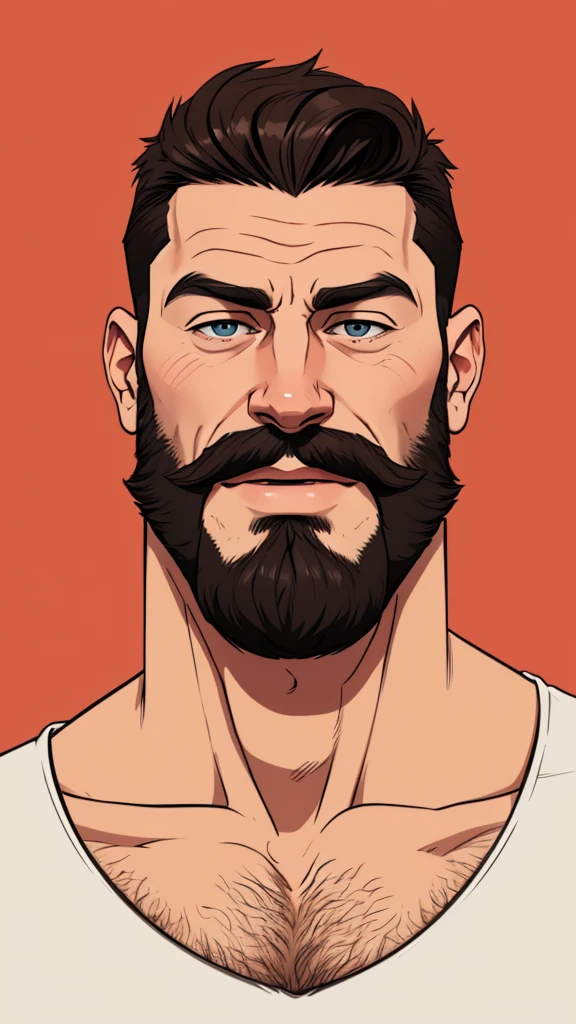 Man with beard Cartoon style digital illustration