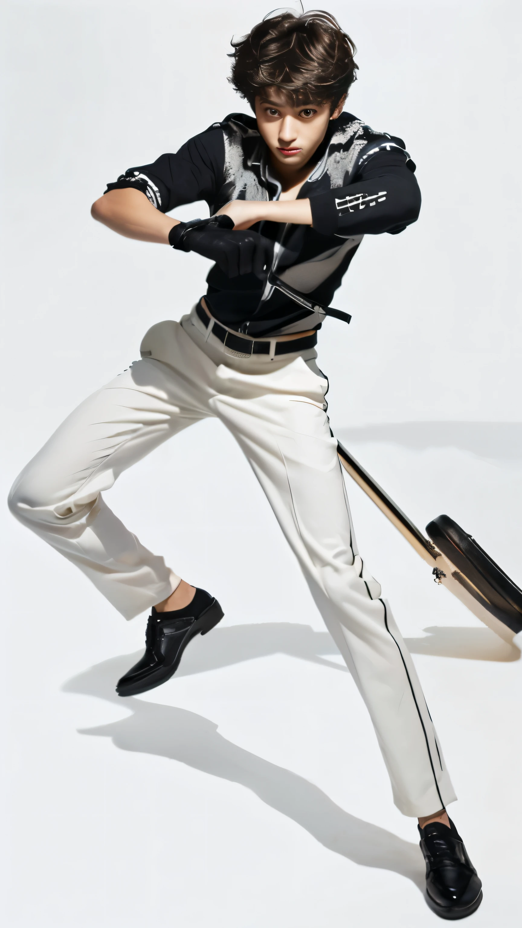 `
best quality,8k wallpaper,(best quality:1.2),best illustration,best shadows,absurd,realistic lighting,abyss,beautiful detailed glow,Peter Moehrle's artwork,brown short hair,white pants,black shoes,black clothes,color-changing gloves,ordinary little boy
`