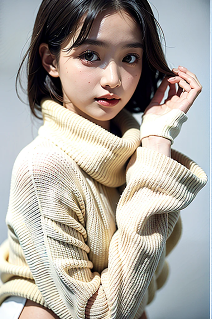 1girl,sweater,white background,