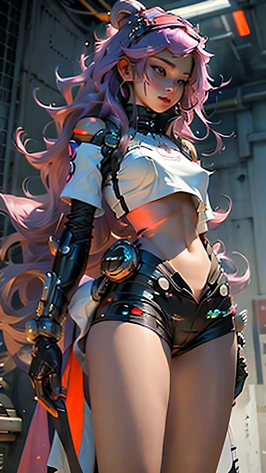 Princess Adamma, Woman body defined thick thighs cybernetic body parts, short underwear