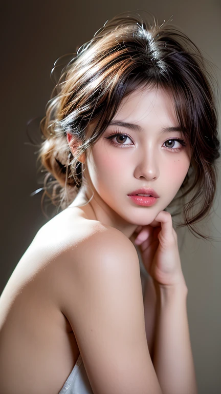 (8ก, Highest quality: 1.2), Extremely detailed, thorough resolution, (realistic, realistic photo: 1.37), Portrait, high definition RAW color photograph, professionally arrested, high definition and beautiful, high definition, 8ก Image wallpaper, Amazing details, Big file size, highly detailed beautiful girl, Extremely detailed face, Finely defined eyes, The skin has a fine texture., Every feature is meticulously displayed., The fingers were neatly outlined., The nose has a precise shape., expressive lips, perfect anatomy, background is not blurred, one story, (20:1.2), Twenty generations, cute girl, realistic full complete body