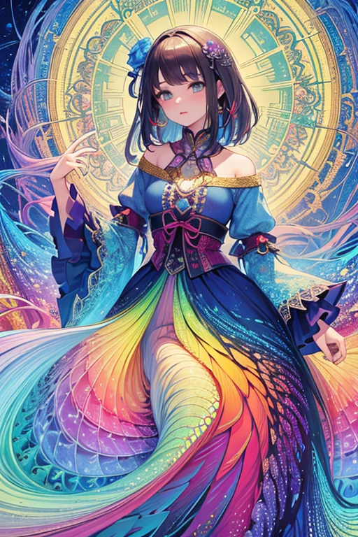 (masterpiece, highest quality, highest quality, official art, beautiful and aesthetic:1.2), (1 girl), very detailed,(fractal art:1.3),colorful,most detailed