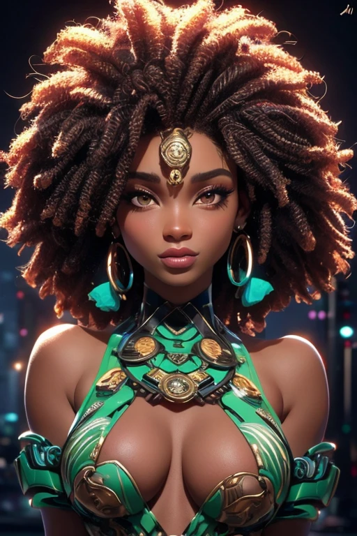 ((NSFW, 1girl africana, seios pequenos, seios bonitos, seios para baixo)), sharp focus:1.2, Stormi Maia, retrato, mulher atraente, (rosto bonito:1.1), olhos detalhados, delicious lips, delineador:1.2, cabelo luxuoso afro:1.3, perfeito seios redondos:1.0, Cyberpunk, A sidewalk in a cyber city: 1.2. night ligthning: 1,2), profundidade de campo, 4k, HDR, nu, seios pequenos, seios bonitos, seios para baixo
