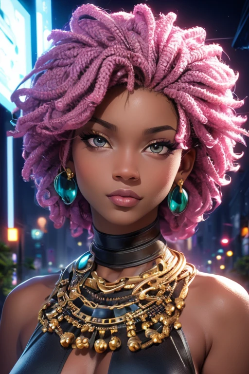 ((NSFW, 1girl africana, seios pequenos, seios bonitos, seios para baixo)), sharp focus:1.2, Stormi Maia, retrato, mulher atraente, (rosto bonito:1.1), olhos detalhados, delicious lips, delineador:1.2, cabelo luxuoso afro:1.3, perfeito seios redondos:1.0, Cyberpunk, A sidewalk in a cyber city: 1.2. night ligthning: 1,2), profundidade de campo, 4k, HDR, nu, seios pequenos, seios bonitos, seios para baixo