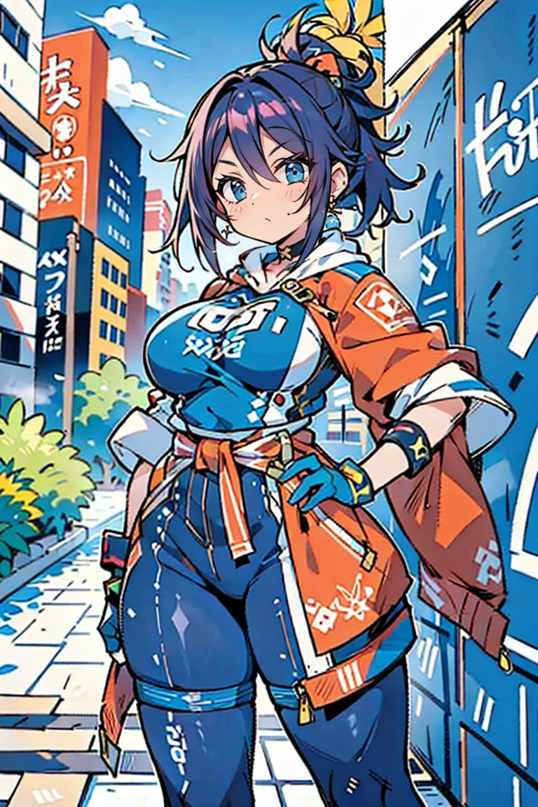 Extraordinary lustration, plano de fundo, misturado-Idioma_Texto, letras japonesas em graffit ,::Estilo Yoji Shinkawa ::2.0 comix illustration style,estilo de tatuagem, Estilo de quadrinhos,lindo woman with long hair rosa degradê ultra detailed, (fundo bonito e claro:1.2),, fantastic paintings, estilo graffiti, flores, olhos altamente detalhados,:: comix ESTILO oh-Yasui:: lindo, rosto humano oval afiado angular perfeito e detalhado, corpo todo, comic style COLORS, anatomia perfeita, centrado, approaching perfection POSE, Dynamic, altamente detalhado, Ficha de personagem extremamente detalhado, art station, arte conceitual, suave, sharp focus, illustration,(lindo and clear background:1.2), (extremamente detalhado, ultra-detalhado, melhor sombra:1.1), Seios grandes, , (fundo branco:0.5), (illustration :1.1), (extremely fine and lindo :1.1), (detalhes perfeitos:1.1):, tinta comix, rosto humano perfeito, corpo todo, comic style, anatomia perfeita, centrado, approaching perfection, Dynamic, altamente detalhado, Ficha de personagem, art station, arte conceitual, suave, sharp focus, illustration, high resolution, comic, alta qualidade,DIGITAL ILLUSTRATION OF BEAUTIFUL FEMALE CHARACTER IN DRAWING STYLE BY ILLUSTRATOR Toh-Yasu, ANIME STYLE WITH SKINNY OUTFITS INSPIRED BY THE FUTURISTIC DRAGON TATTOO AND VIBRANT CLOTHING COLORS, SERIOUS LOOK AND ULTRA DETAILED ART, FOCUS GRAFFITI STYLE CAMERA CITY SCENERY
