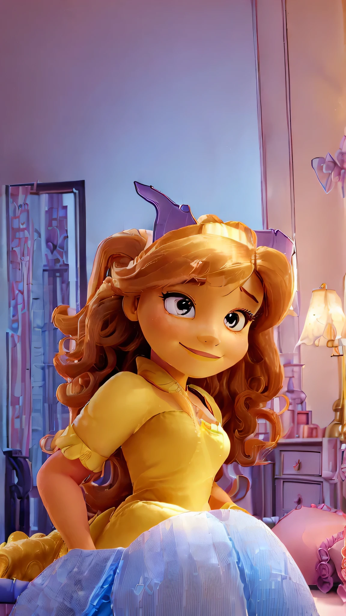 ((belle femme de chambre:1.5),high resolution, superior quality),porter l'uniforme de femme de chambre,mains douces, de grands yeux brillants, dark and vibrant curly hair, Doux sourire, joues roses, Soft light, fond blanc pur, nude.