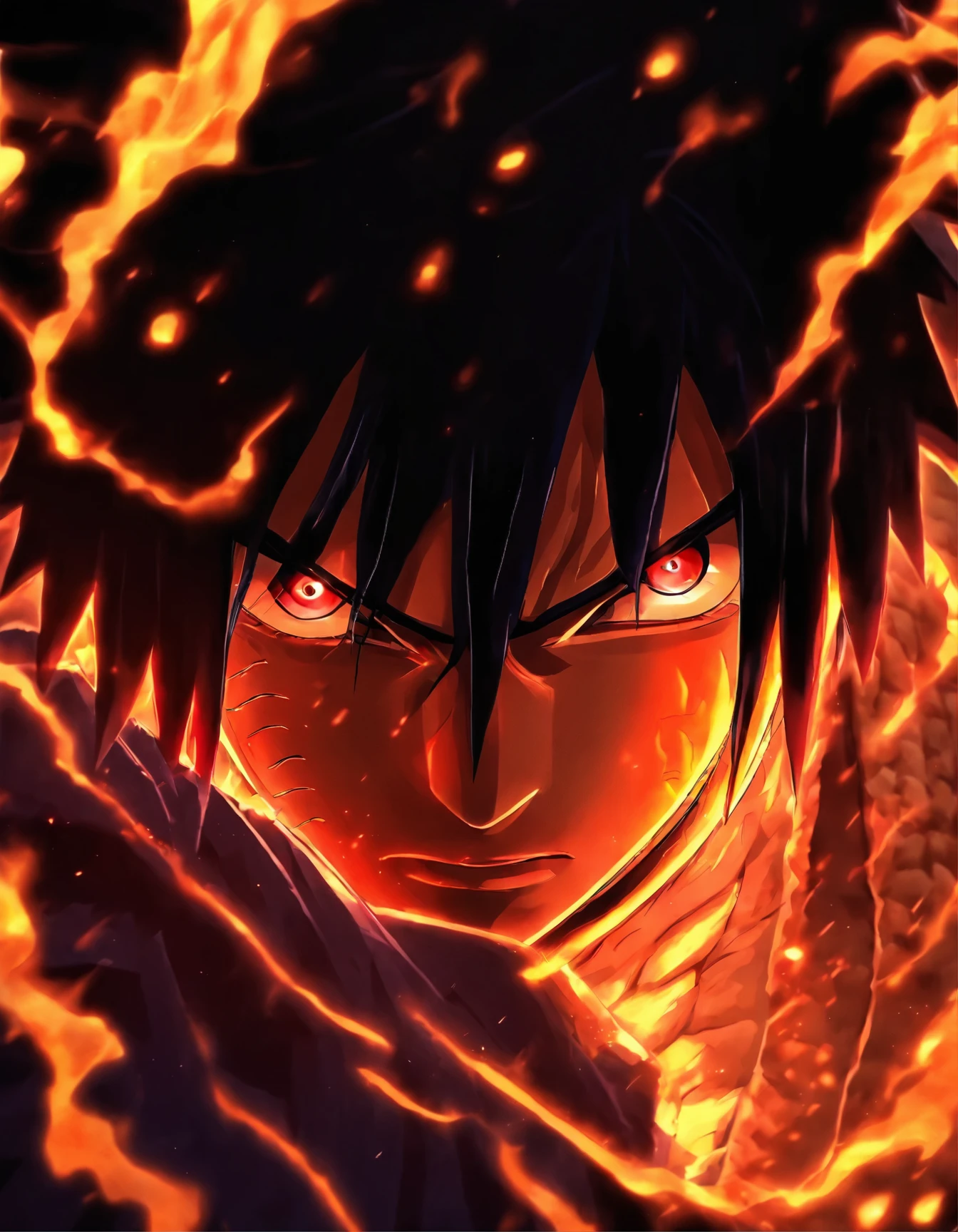 Sasuke Uchiha (uchiha sasuke, Uchiha Sasuke), qualidade, super detalhe, melhor qualidade, olhos com rinegan e sharingan