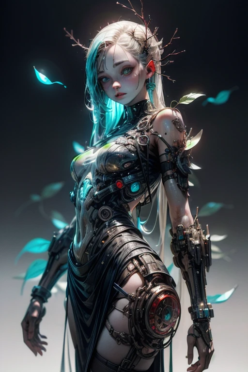 (BioPunk Girl:1.4), mullet hairstyle, (Translucent pale skin:1.4), No humans, Beautiful eyes with fine symmetry, Plain midi dress with thin straps, (Intricate details:1.2), (Highly detailed face and eyes:1.2), No makeup, (dark circles:1.1), midnight aura, Creation of fantasy, posing for a photo, (white room with light vent, a single translucent tree with cyan leaves and delicate red flowers, Fractal carvings at intervals), (Delicate images), (Raw photo: 1.2), (Photorealistic: 1.6), (Highly detailed), (high resolution), (Best quality), (masterpiece)
