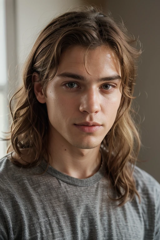 blond curly hair man
