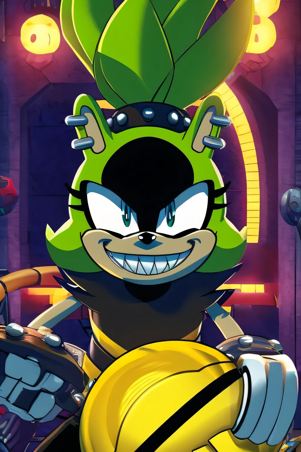 surge the tenrec, highly detailed, grinning, angry eyes