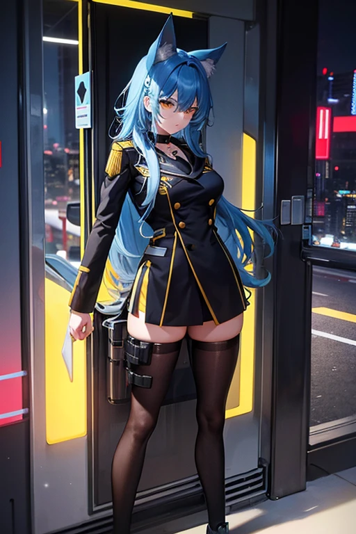 uniform　skirt　Sexy look　Sexy figure　Beauty　Blue Hair