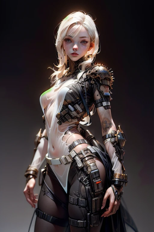 (BioPunk Girl:1.4), mullet hairstyle, (Translucent pale skin:1.4), No humans, Beautiful eyes with fine symmetry, armor two piece suit, (Intricate details:1.4), (Highly detailed face and eyes:1.2), No makeup, (dark circles:1.1), midnight aura, ((Chaotic)), posing for a photo, (Delicate images), (Raw photo: 1.2), (Photorealistic: 1.6), (Highly detailed), (high resolution), (Best quality), (masterpiece)
