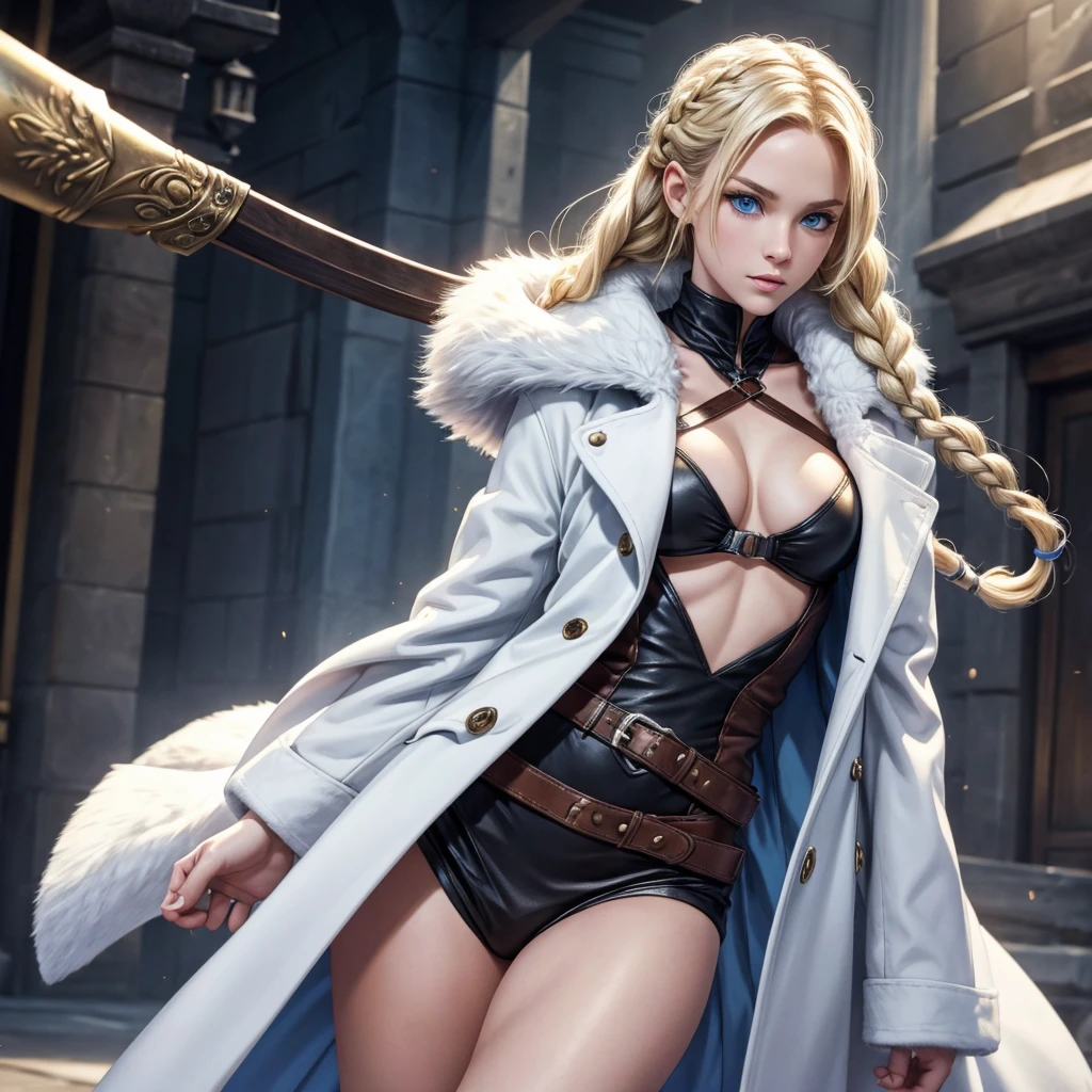Aspen Pierce has very pale skin, light blonde braided hair, and super light blue eyes. She loves fur coats she is rather mean and she is a great fighter she can be an assassin she is modest and covers her body up