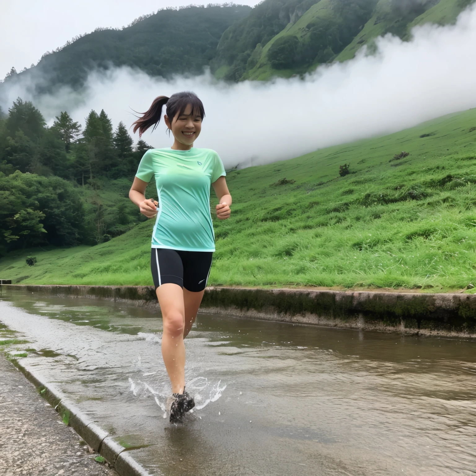 50 years old、waterproof head、Weight 90 kg、running、Cook