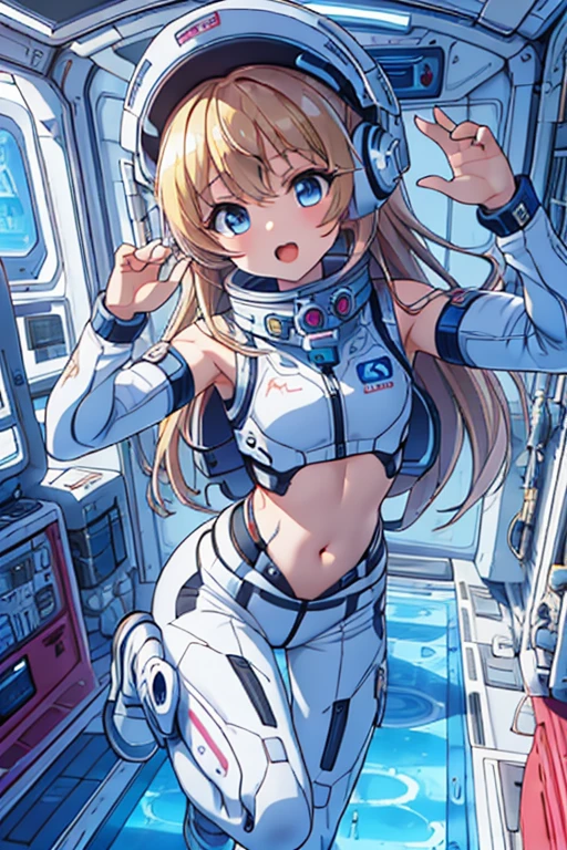 top-quality,Top image quality,In 8K,4k,masterpiece,ultra-detailliert,beautiful,ultra-quality, best quality,expensive solve, ultra-be familiar with,game cg,dutch angle,(acrobatic pose):5,jumping:5,(inside spacestation,)beautiful be familiar with eye,five refer to,headphone,NSFW,a beauty girl,(astro vest):5,(tracking unishapes),Wet,(vapor:1.5),Running shape,Open Open mouth,(blonde hair),(long hair):2,belly button,space_station_interior, exercise_room, futuristic, expensive_technology, zero_gravity_exercise_device, expensive_solve_landscape, Sophisticated_design, minimalistic, 8K_solve, game_cg_style, Dutch_angle, be familiar with_character, tracking_unishape, perfection_running_shape, intense_Performance, be familiar with_eye, Decide, vapor:1.5, beauty, strength, five_refer to, appear_belly button, Open_mouth, ultra_quality, expensive_solve, ultra_be familiar with,astro vest