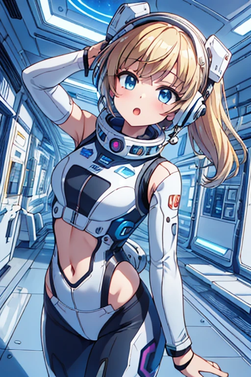 top-quality,Top image quality,In 8K,4k,masterpiece,ultra-detailliert,beautiful,ultra-quality, best quality,expensive solve, ultra-be familiar with,game cg,dutch angle,(acrobatic pose):5,jumping:5,(inside spacestation,)beautiful be familiar with eye,five refer to,headphone,NSFW,a beauty girl,(astro vest):5,(tracking unishapes),Wet,(vapor:1.5),Running shape,Open Open mouth,(blonde hair),(long hair):2,belly button,space_station_interior, exercise_room, futuristic, expensive_technology, zero_gravity_exercise_device, expensive_solve_landscape, Sophisticated_design, minimalistic, 8K_solve, game_cg_style, Dutch_angle, be familiar with_character, tracking_unishape, perfection_running_shape, intense_Performance, be familiar with_eye, Decide, vapor:1.5, beauty, strength, five_refer to, appear_belly button, Open_mouth, ultra_quality, expensive_solve, ultra_be familiar with,astro vest