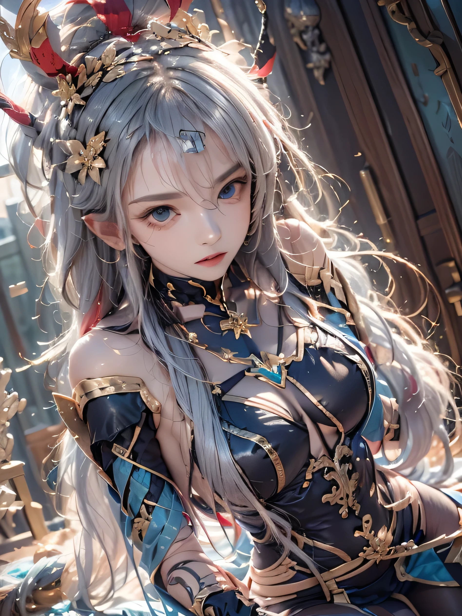 (photorealistic:1.8, highest quality:1.8,8K masterpiece:1.8,High resolution,muste piece:1.8,RAW Photos,cinematic lighting、8mm fisheye lens、The shutter speed is fast),No split screen,medieval fantasy、Old castle、Remains、(Fight enemies with a sword in hand)、(Pretty girl warrior:1.5)、(Completely naked、combat hair ornament、Sheer cloak、armored suit、bondage、choker、Knee-high boots、beautiful butt,beautiful thighs,Plump nipples,nipples are visible,cameltoe,slender abs:1.2),beautiful and detailed eyes:1.7,beautiful skin:1.8、(Soryu Asuka Langley)(character focus)、Top view、
Emotional、beautiful face、
(midium Hair:1.2, Beautiful, shining red, blue, white, black, silver and gold hair:1.5)、shining blue eyes、thin line
