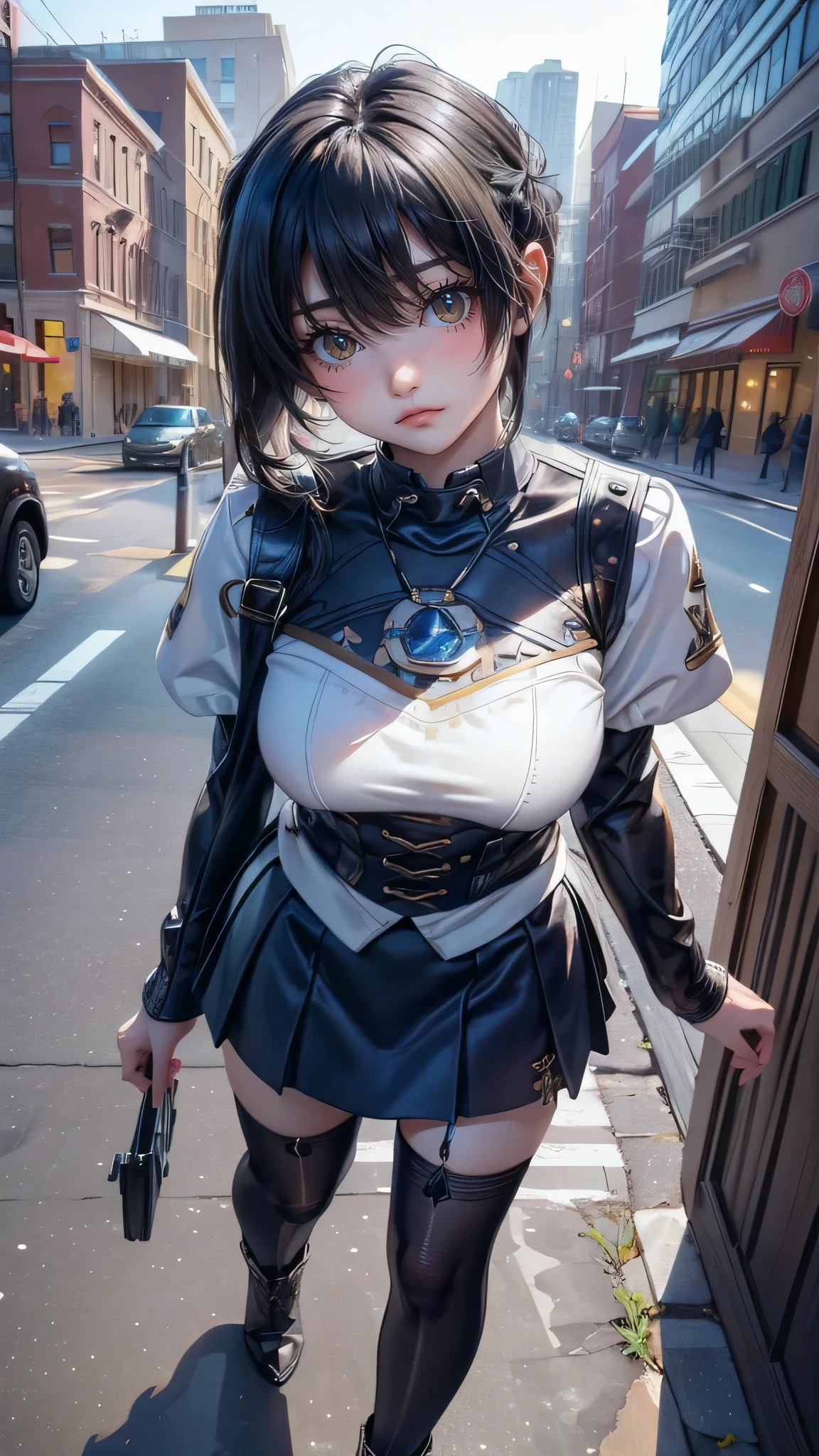 (random porn pose),(Highest image quality,(8k),ultra-realistic,best quality, high quality, high definition, high quality texture,high detail,beautiful detailed,fine detailed,extremely detailed cg,detailed texture,a realistic representation of the face,masterpiece,Sense of presence),sweater,tight mini skirt,stockings,Engineer boot