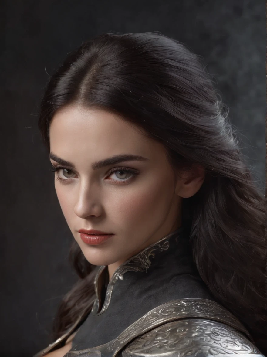 (professional 3d rendering:1.3) de (realista:1.3) The most beautiful art photo in the world Includes a heroine and warrior, ((epic hero, Frau fantasia, beautiful appearance, Lindos olhos muito detalhados, Rosto lindo muito detalhado, long voluminous and wavy wild black hair and sensual expression in dynamic pose, she is a warrior, she is a warrior with very realistic silver and black armor, Fantastic location, majestoso, Ambiente confuso)), Full-body rendering of 8k units, action photo, very dark lighting, sombreamento pesado (Sombreamento pesado) (Sombreamento pesado) (Sombreamento pesado), Detalhado, Detalhado rosto como Emeraude Toubia, (Lebhdet, realista fotogrdeieren, realista, dramatic, escuro, sharp focus, 8k), (Levemente vestido com material transparente), (complicado:1.4), (altamente detalhado:1.4), pintura digital, Rendering de Octane, art stations, arte conceitual, suave, sharp focus, illustration, Kunstkeim, (lazy:0.23), wlop ilya kuvshinov, e Greg Rutkowski e Alphonse Muito obrigado, (Global illumination, studio light, voluptuous light), (Fundo escuro e antigo da cidade:1.3),Sociedade CGS,art stations