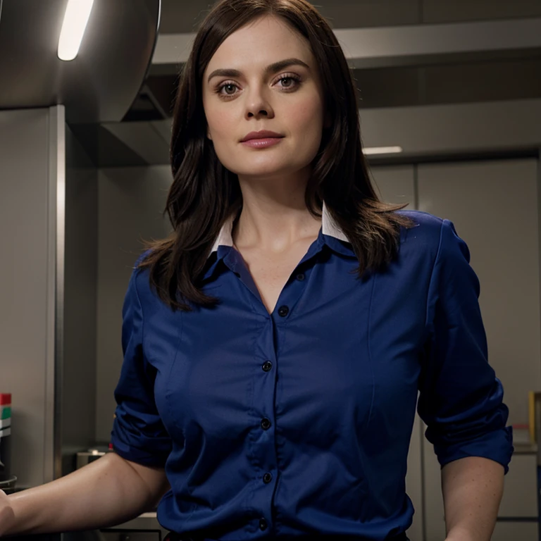 Emily Deschanel dressed as a sexy lab manager