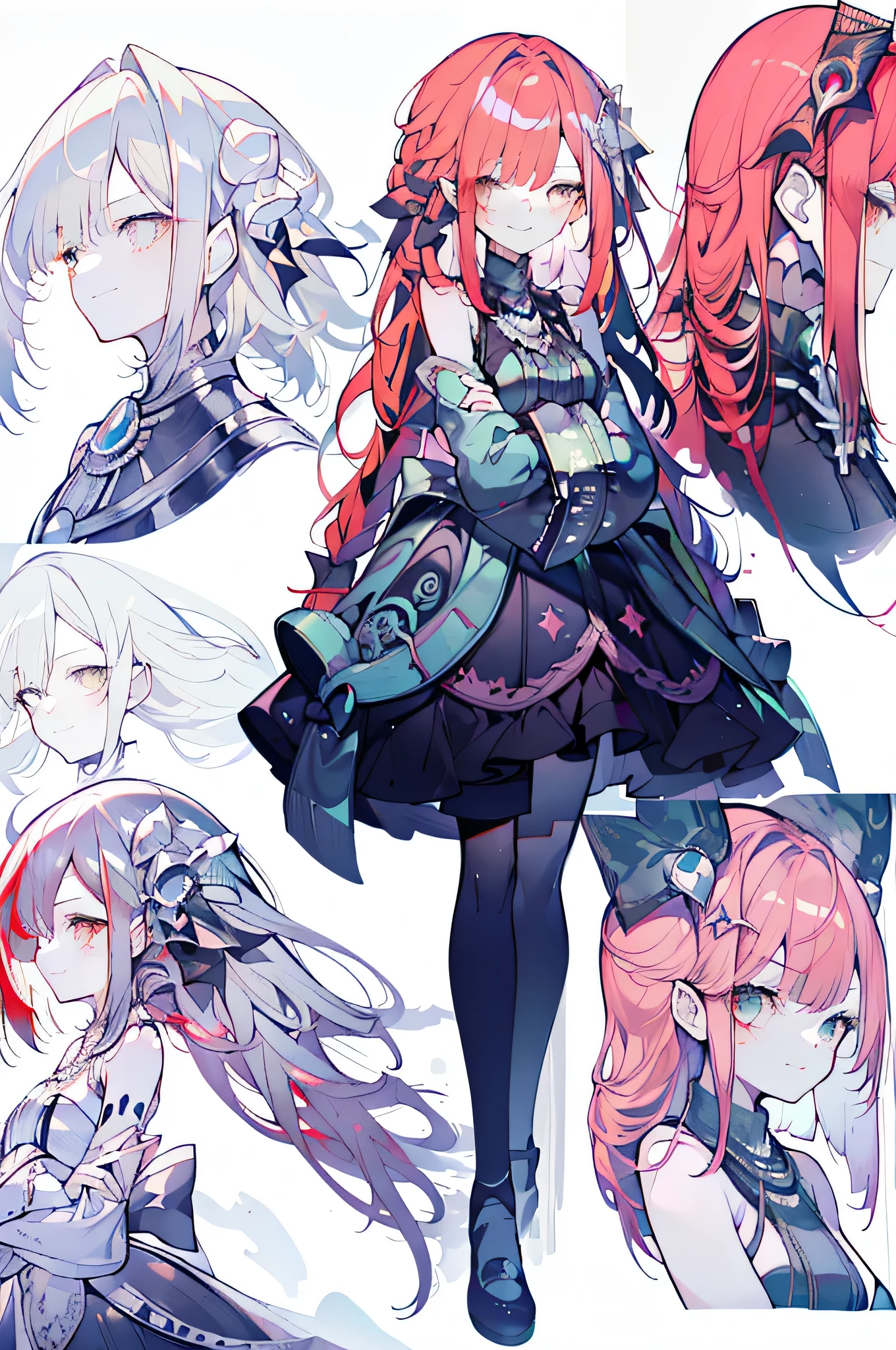 Full body Esbian，changeta prostitute，very gorgeous aximalism，extreme details，Rococo style，super long hair，intricate accessories，intricate hairstyles，gem,((red hair)),change, girl,((Shoulders and arms are exposed)),evil smile,