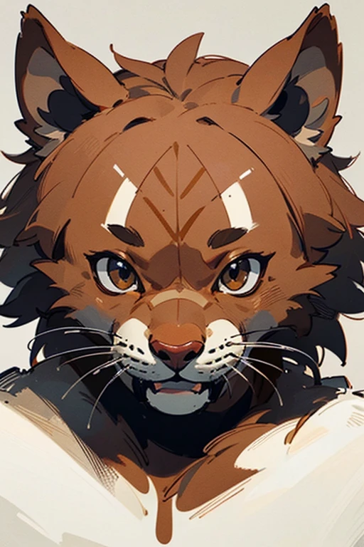 ((best quality)), ((masterpiece)), (detailed), perfect face, a brown furry that is naked
