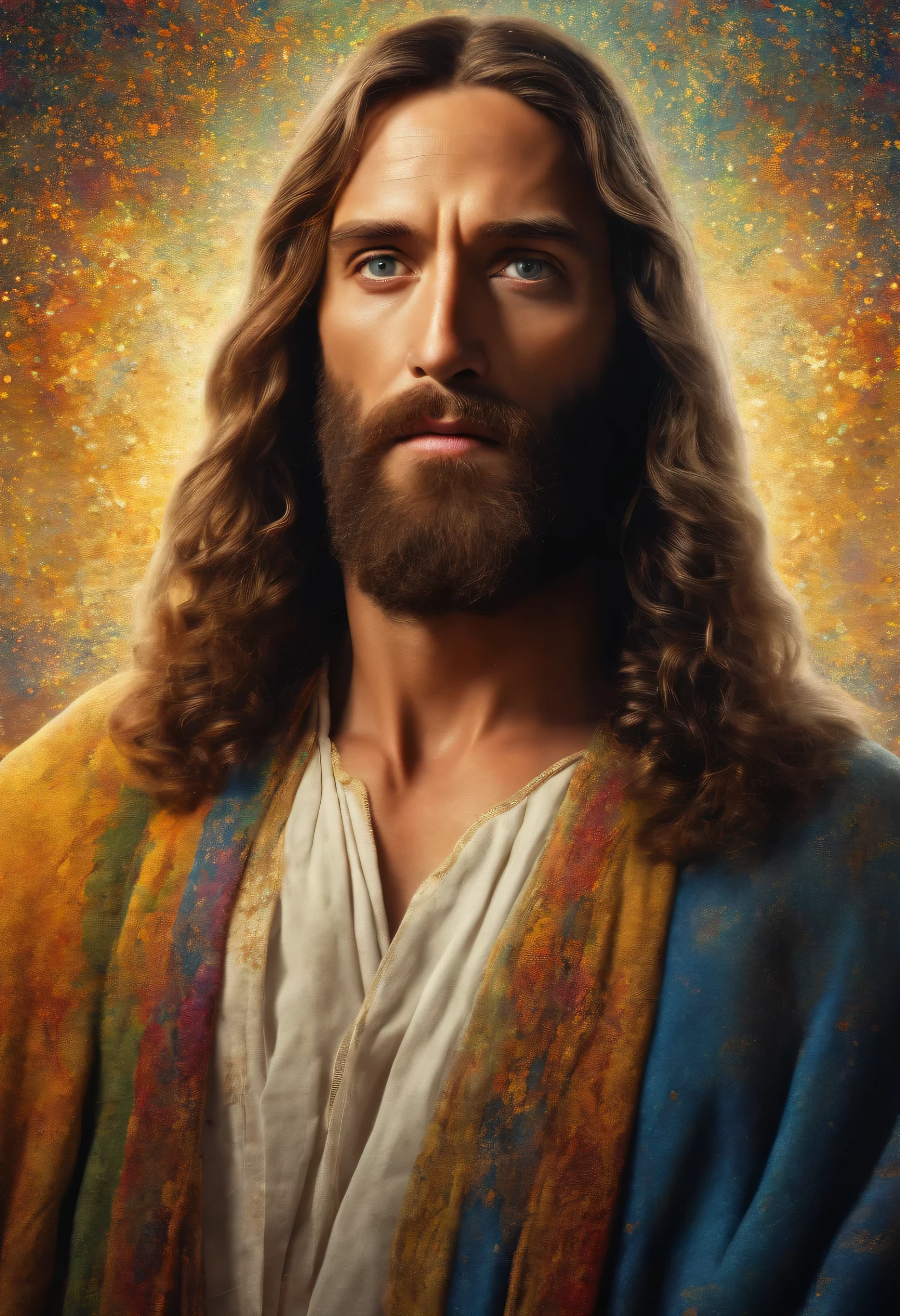 (simetria),centrado,a ((fechar)) acima do retrato,(Jesus),um homem branco muito magro, com cabelos longos e barba,vestindo um longo manto branco,35mm,Pele natural,detalhe da roupa, Textura 8K, 8k, detalhes insanos, intrincado details, hyperdetailedaltamente detalhado,realista,soft cinematic light,HDR,sharp focus, ((((cinematic appearance)))),intrincado, elegante, altamente detalhado