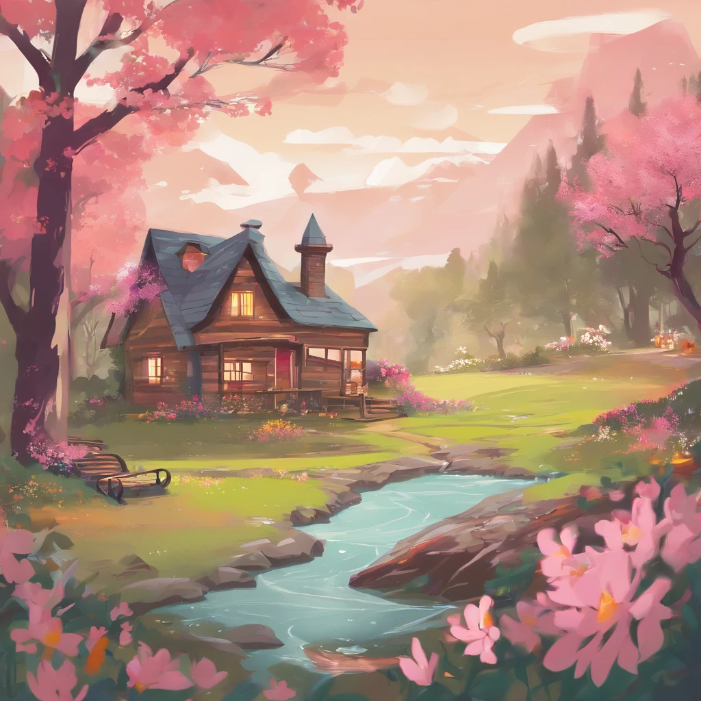 spring cottagecore landscape --ar 1:1 --stylize 1000