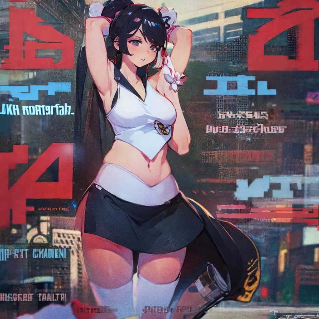 drawing of a woman in a yellow bikini next to a traffic light, some red and purple and yellow, some red and yellow, inspired by Tadanori Yokoo, digital art. colorful comic, [ digital art ]!!, [ conceptual art ]!!, colored sketch anime manga panel, biomechanical oppai, comic digital art, digital art!!, lowres