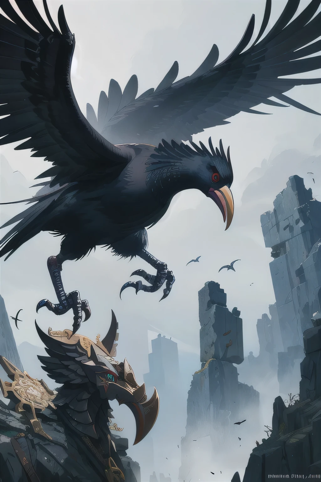 Black Bird Manipulation, dark and mysterious ability icon, realistic and intricately detailed, unique and eye-catching, dynamic and dramatic, high quality and professional artwork