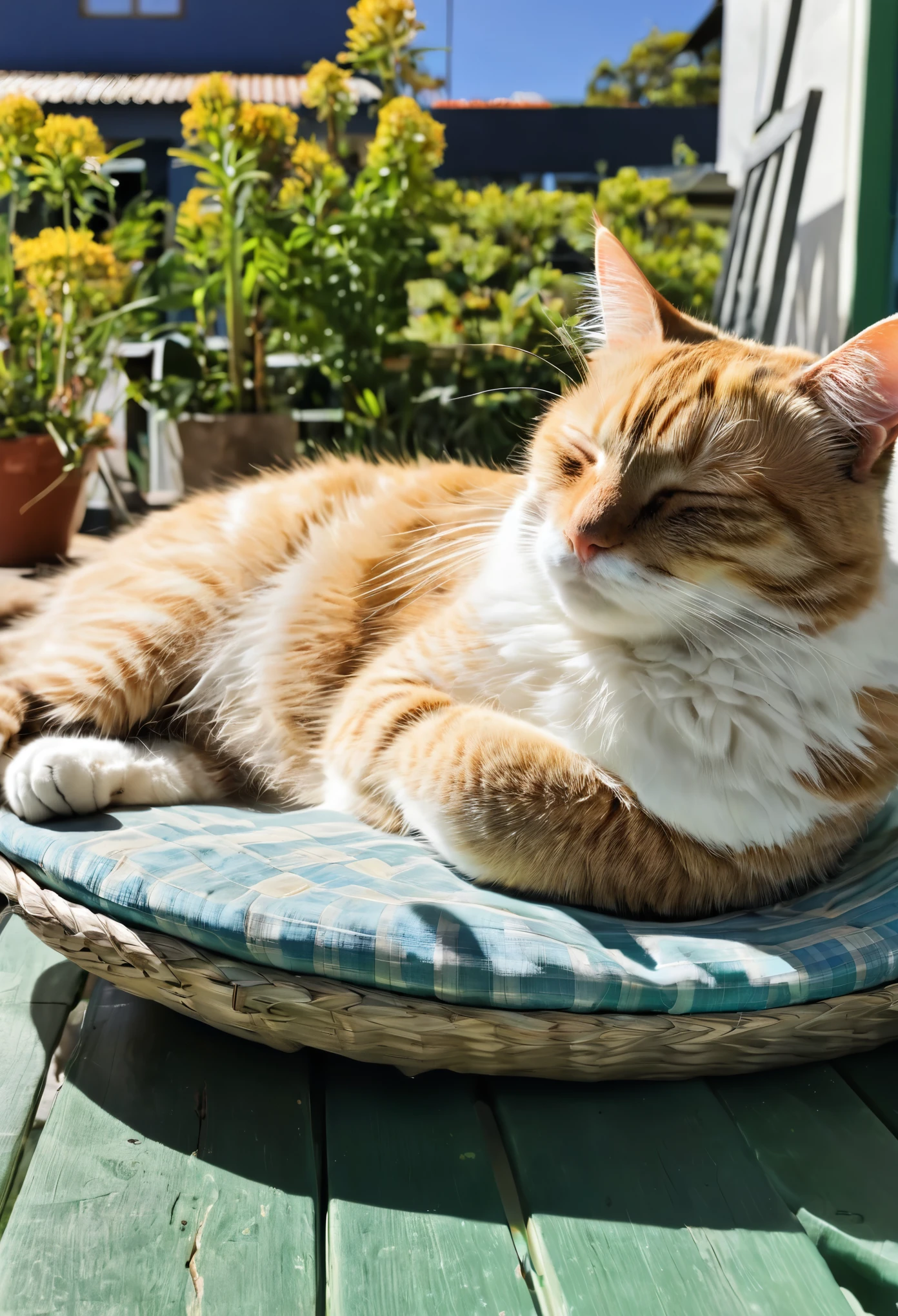 sleeping cat,Basking in the sun,verandah