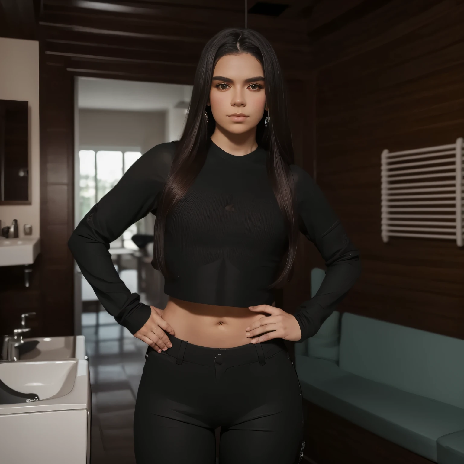 magra de 15 anos, cabelo preto, cabelo curto, regata, rubor, glory hole next door, big penis, public bathroom, sentado no banheiro, pants down, chocado, temor, punctuation_9, punctuation_8_acima, punctuation_7_acima, Melhor qualidade, obra de arte, 4K, sem censura, Perfect Lighting, assessment_Explicit, very aesthetic, arte oficial, anime coloring, Cinematic Angle, cinematic lighting, altamente detalhado, Incredible, detalhes finos,(((, bob curto, figura de corpo inteiro)))