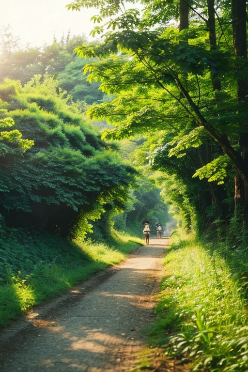 sunset、Ghibli、On the way home、summer、refreshing、Fresh greenery、forest