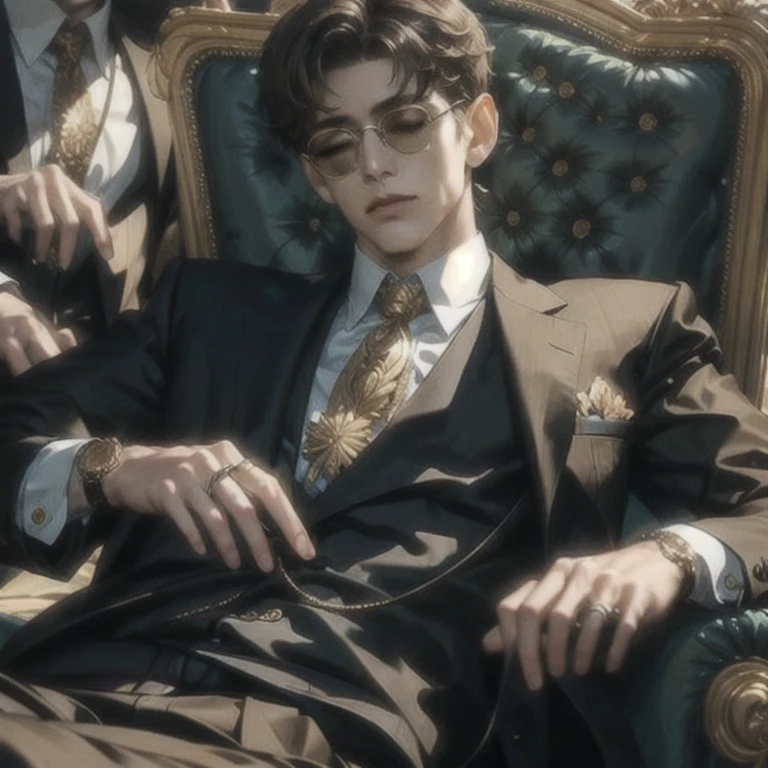 (masterpiece, best quality:1.2), a rich men is relaxing on the chair, closing eyes, CEO, Boss, luxurious, relaxed, comfortabled, cozy, unbothered, carefree, cinematic light, cinematic scenery, light effects, luxurious room, expanding landscape, wallpaper
