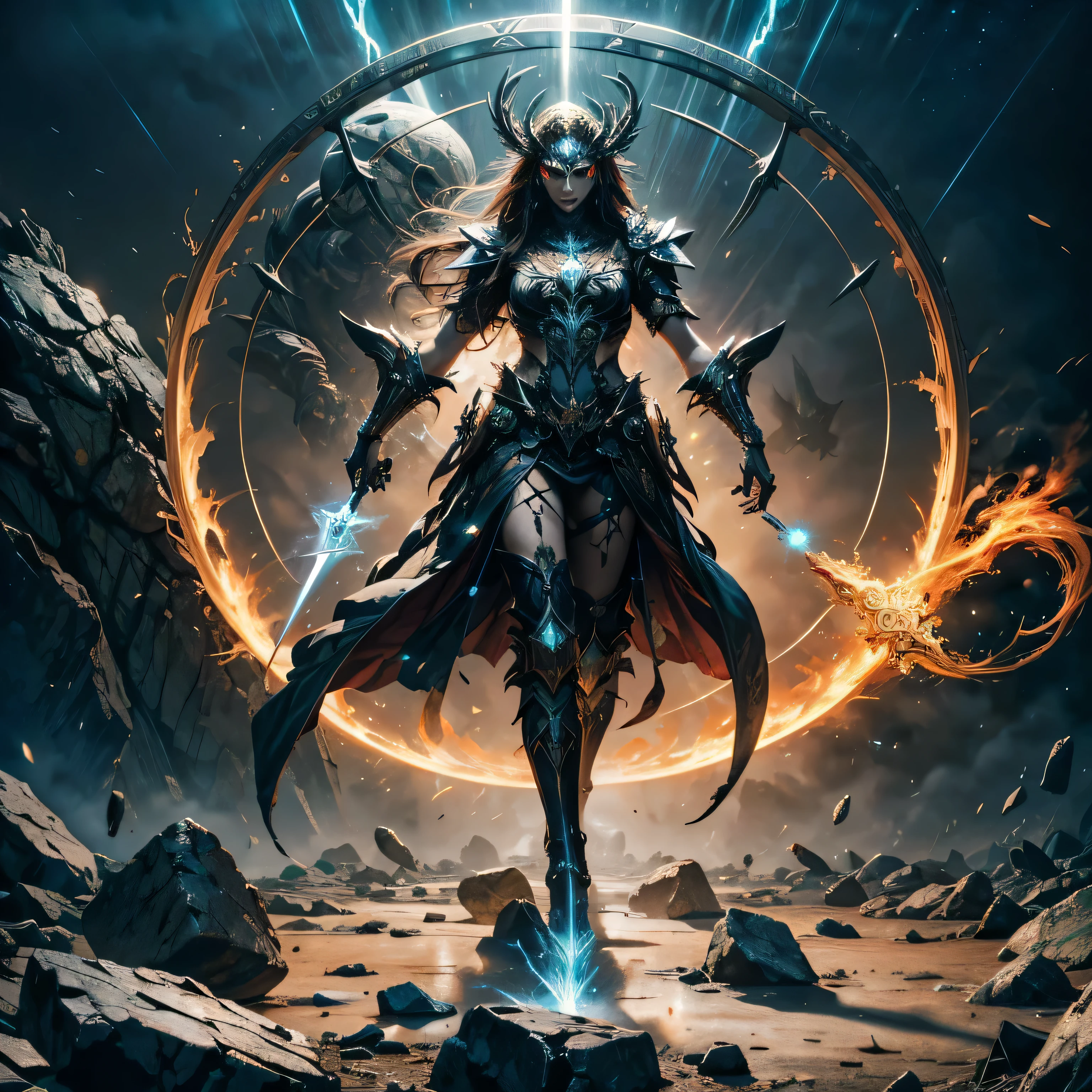 masterpiece, best quality, (extremely detailed CG unity 8k wallpaper), (best quality), (best illustration), (best shadow), absurdres, realistic lighting, (Abyss), beautiful detailed glow, art by PeterMohrBacher,